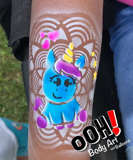 unicorn airbrush tattoos are all the rage